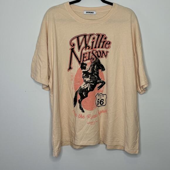 Daydreamer Willie Nelson Route 66 Weekend Sand Tee Womens One Size - Picture 2 of 7